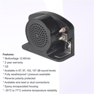 12-80V Reverse Warning Beep Buzzer Backup Alarm For Fire Truck Ambulance suppliers